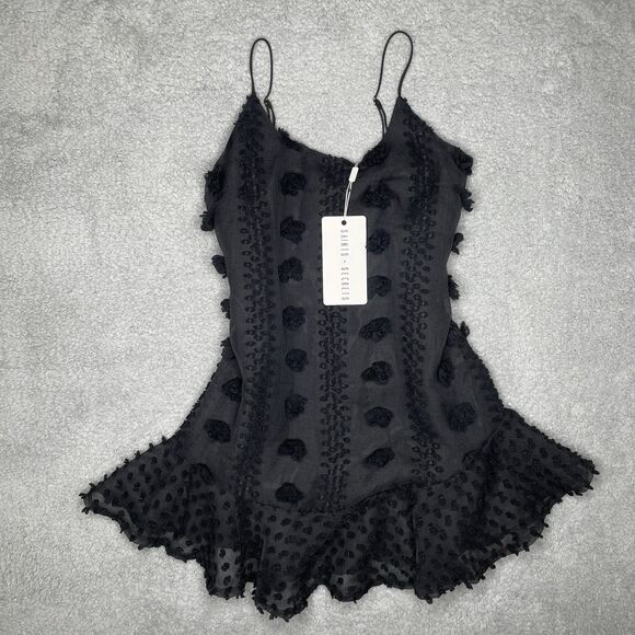 Saints and Secrets Black Sleeveless Mini Dress Womens XS Little Black Dress - Picture 3 of 15